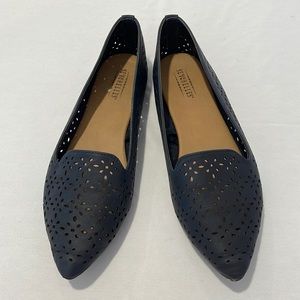Seychelles Navy Pointed Flats